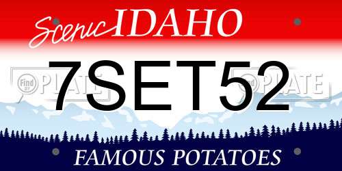 7SET52 Idaho License Plate