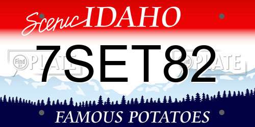 7SET82 Idaho License Plate