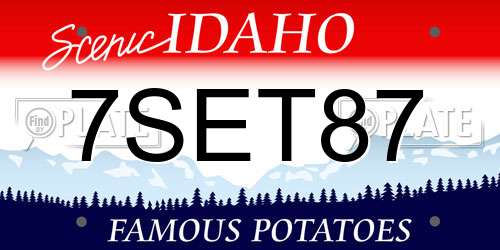 7SET87 Idaho License Plate