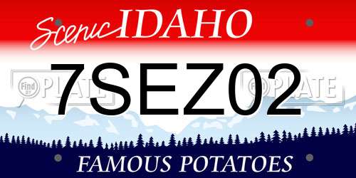 7SEZ02 Idaho License Plate