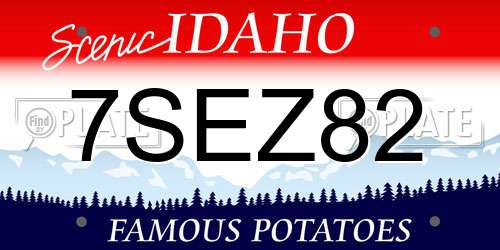7SEZ82 Idaho License Plate
