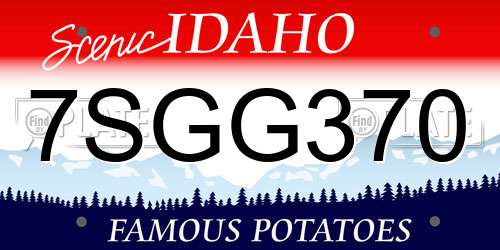 7SGG370 Idaho License Plate
