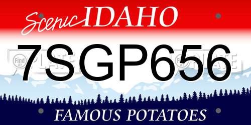 7SGP656 Idaho License Plate