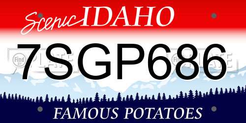 7SGP686 Idaho License Plate