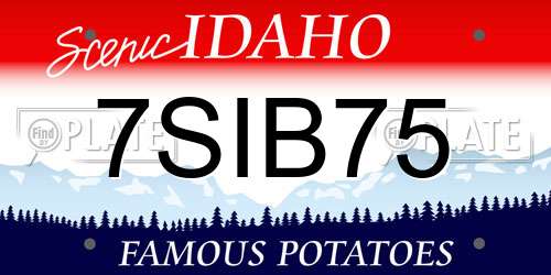 7SIB75 Idaho License Plate