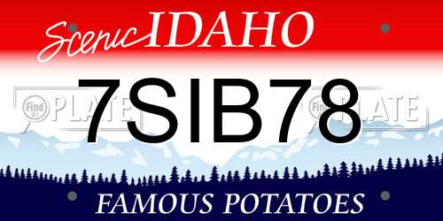 7SIB78 Idaho License Plate