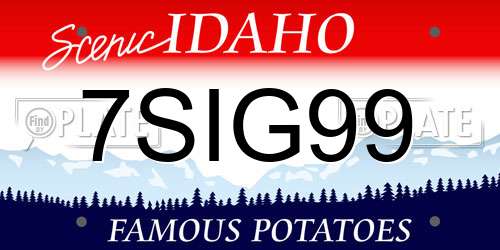 7SIG99 Idaho License Plate