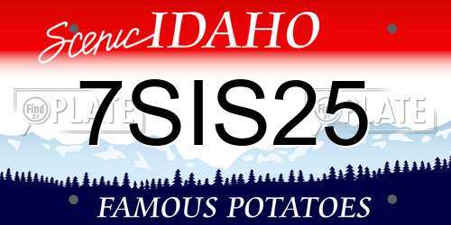 7SIS25 Idaho License Plate