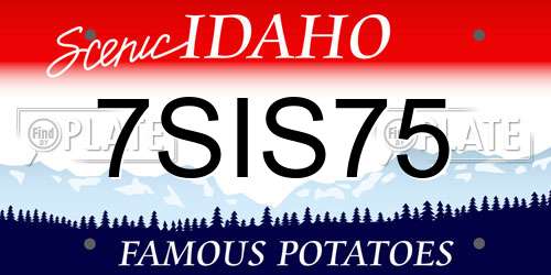 7SIS75 Idaho License Plate