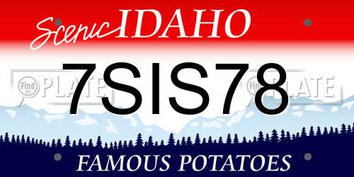 7SIS78 Idaho License Plate