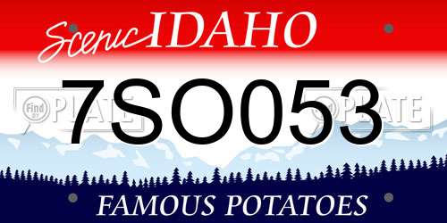 7SO053 Idaho License Plate