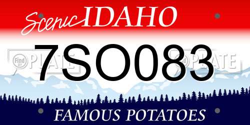 7SO083 Idaho License Plate