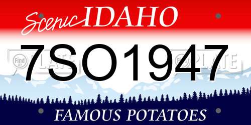 7SO1947 Idaho License Plate