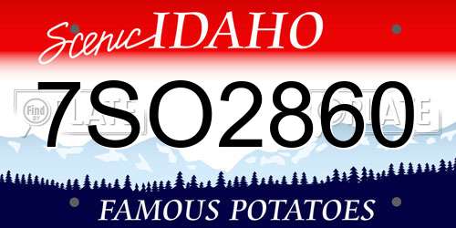 7SO2860 Idaho License Plate