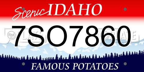 7SO7860 Idaho License Plate