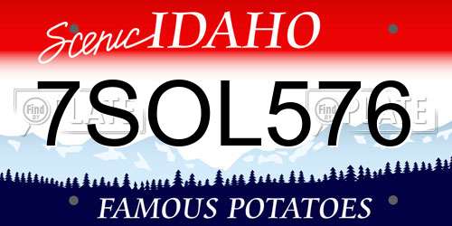 7SOL576 Idaho License Plate