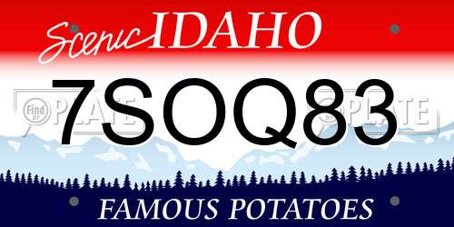 7SOQ83 Idaho License Plate