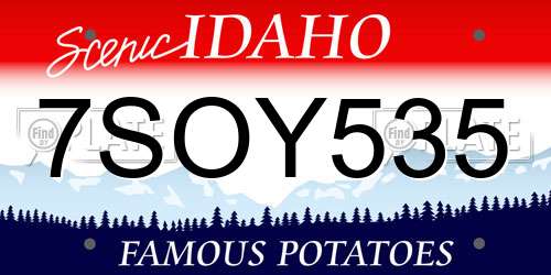 7SOY535 Idaho License Plate