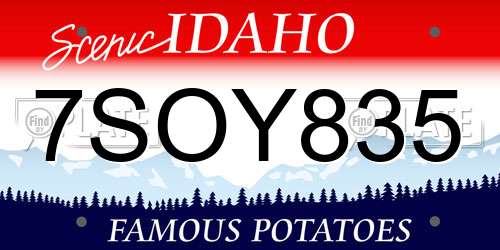 7SOY835 Idaho License Plate