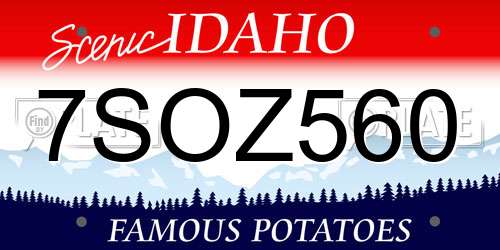 7SOZ560 Idaho License Plate