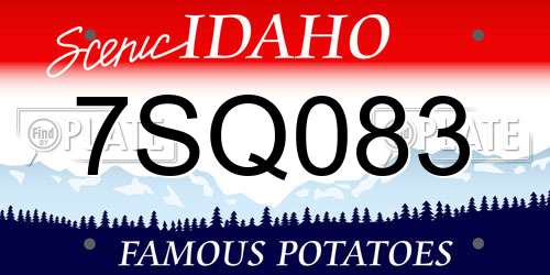 7SQ083 Idaho License Plate