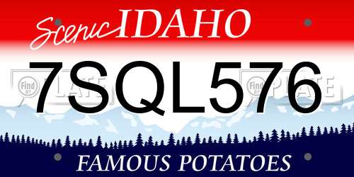 7SQL576 Idaho License Plate