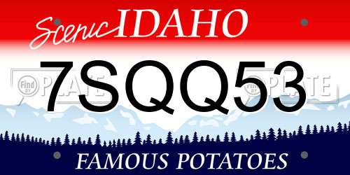 7SQQ53 Idaho License Plate