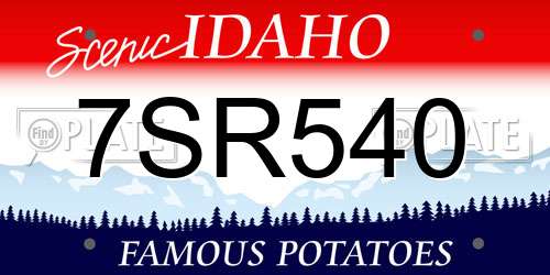 7SR540 Idaho License Plate