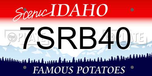 7SRB40 Idaho License Plate