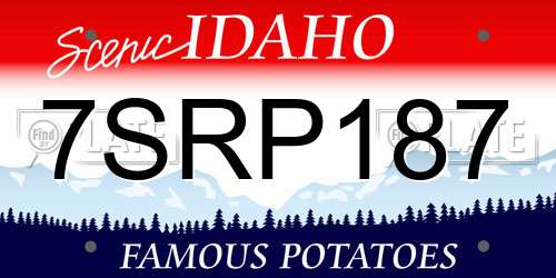 7SRP187 Idaho License Plate