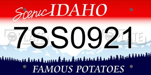 7SS0921 Idaho License Plate
