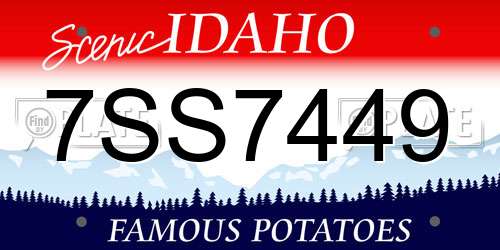 7SS7449 Idaho License Plate