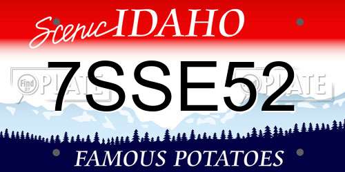 7SSE52 Idaho License Plate