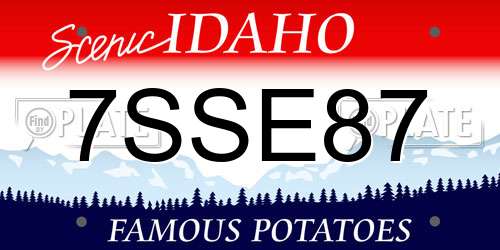 7SSE87 Idaho License Plate