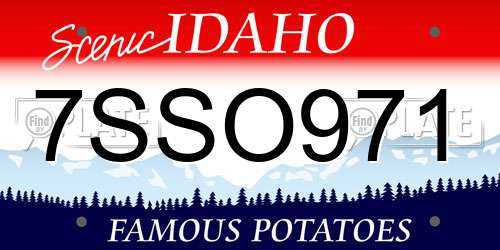 7SSO971 Idaho License Plate