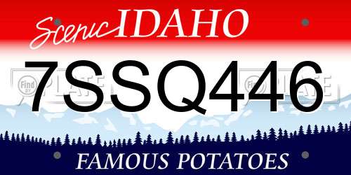 7SSQ446 Idaho License Plate