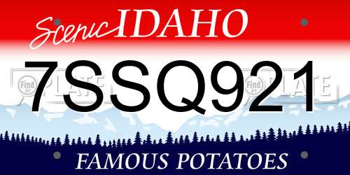 7SSQ921 Idaho License Plate