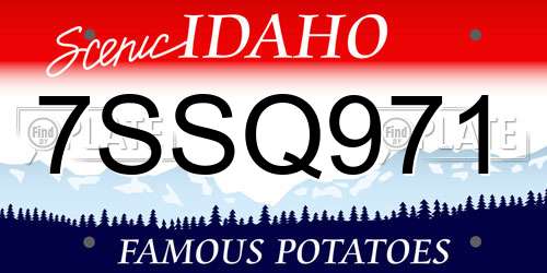 7SSQ971 Idaho License Plate