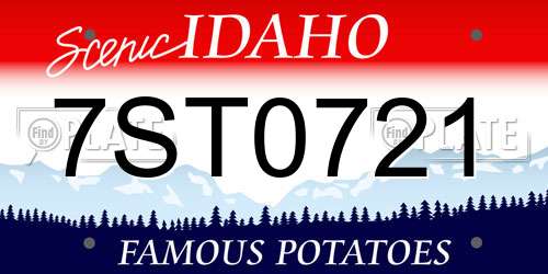 7ST0721 Idaho License Plate