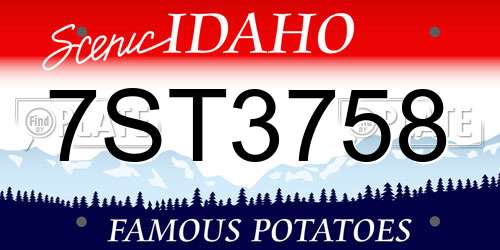 7ST3758 Idaho License Plate