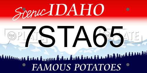 7STA65 Idaho License Plate