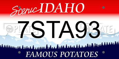 7STA93 Idaho License Plate
