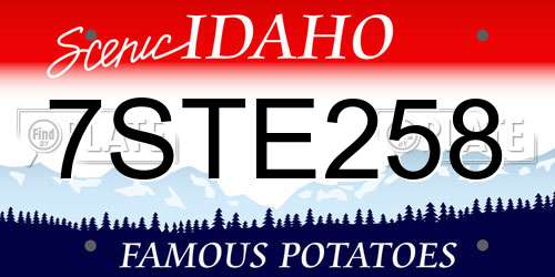 7STE258 Idaho License Plate