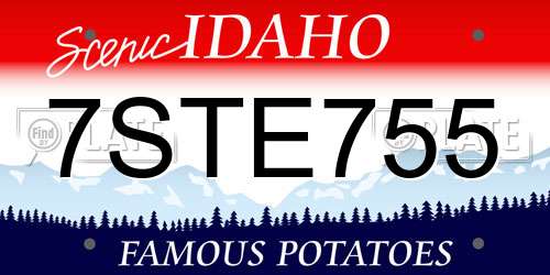 7STE755 Idaho License Plate