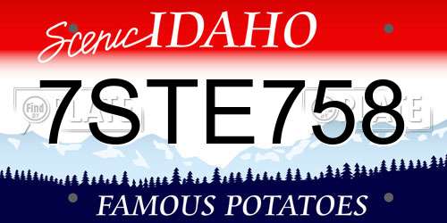 7STE758 Idaho License Plate