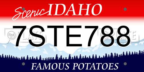 7STE788 Idaho License Plate