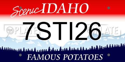 7STI26 Idaho License Plate