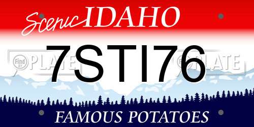 7STI76 Idaho License Plate