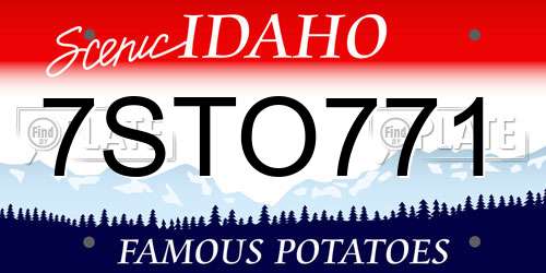 7STO771 Idaho License Plate
