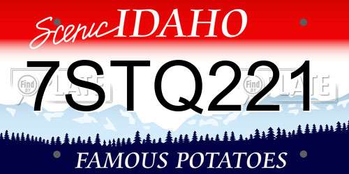 7STQ221 Idaho License Plate